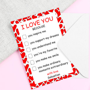 Cartes Pour Fêtes Annuelles Je t'aime pour la Saint Valentin