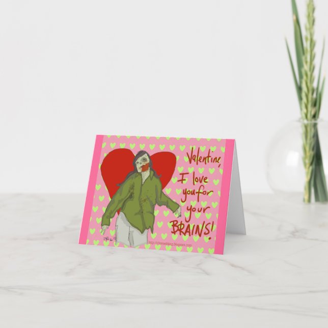 Cartes Pour Fêtes Annuelles Je t'aime pour vos CERVEAUX (Devant)