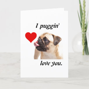 Cartes Pour Fêtes Annuelles Je t'aime Pug