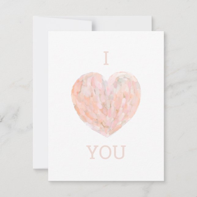 Cartes Pour Fêtes Annuelles Je t'aime. Saint Valentin. Coeur rose mignon (Devant)