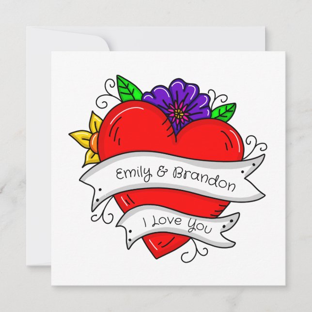Cartes Pour Fêtes Annuelles Je T'Aime | Saint Valentin ou anniversaire (Devant)
