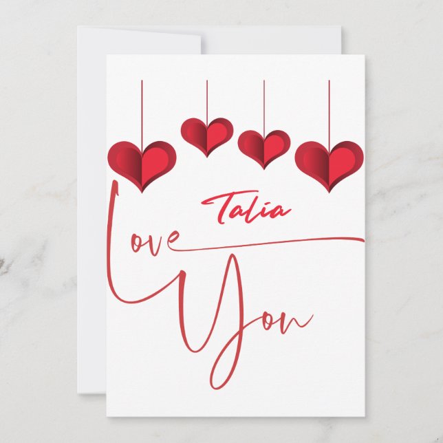 Cartes Pour Fêtes Annuelles Je t'aime Talia - Le cadeau parfait pour Talia (Devant)