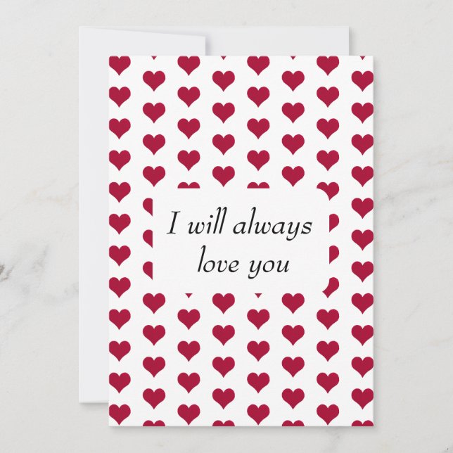 Cartes Pour Fêtes Annuelles Je t'aimerai toujours coeur rouge (Devant)