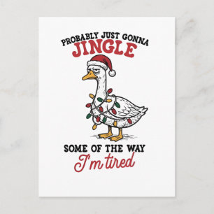 Cartes Pour Fêtes Annuelles Je Vais Simplement Jingle Un Noël D'Oie