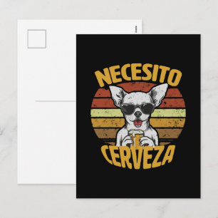 CARTES POUR FÊTES ANNUELLES JE VEUX UNE BIÈRE CHIHUAHUA MIGNONNE