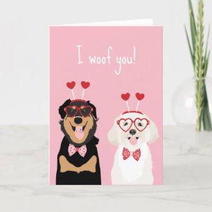 Cartes Pour Fêtes Annuelles Je vous aboie Saint-Valentin Chien Rottweiler Malt