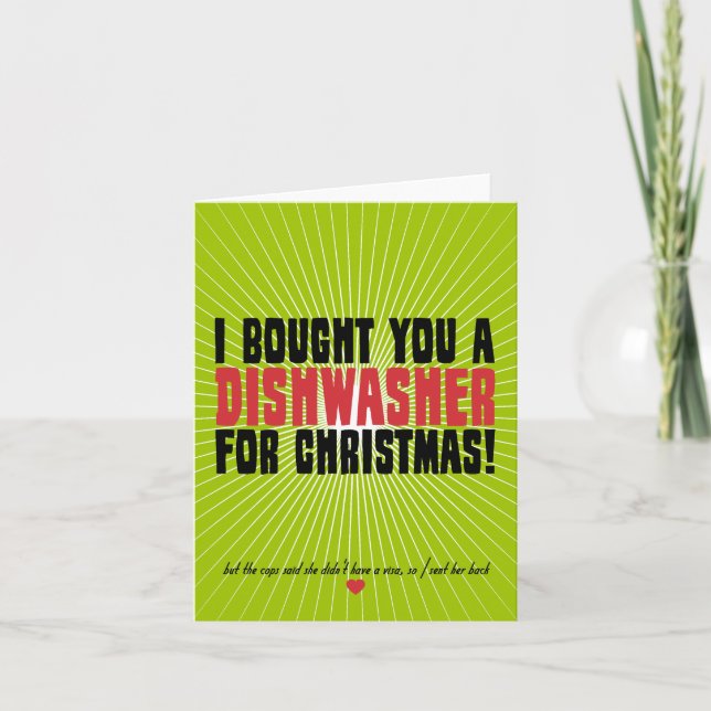 Cartes Pour Fêtes Annuelles Je vous ai achetés un lave-vaisselle pour Noël (Devant)