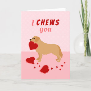 Cartes Pour Fêtes Annuelles Je vous Chews Golden Retriever Saint-Valentin