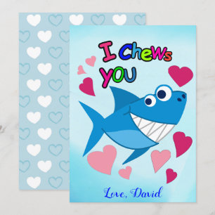 Cartes Pour Fêtes Annuelles JE VOUS CONSULTE   Jolie Saint-Valentin de requin 