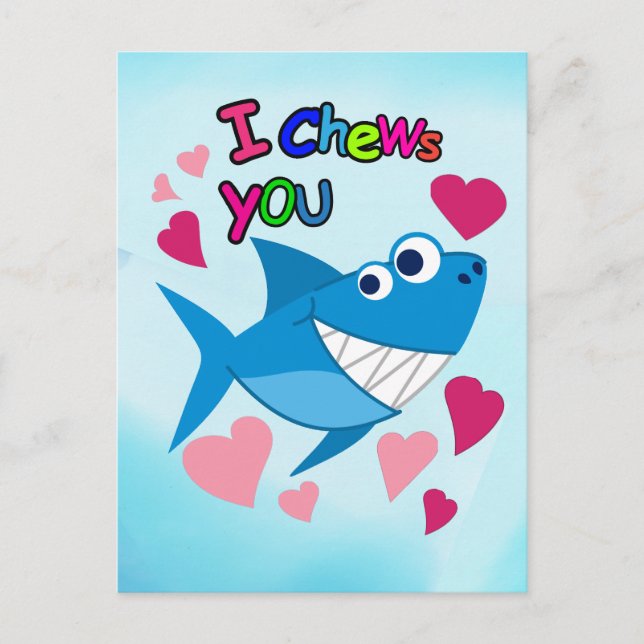 Cartes Pour Fêtes Annuelles JE VOUS CONSULTE | Jolie Saint-Valentin de requin  (Devant)