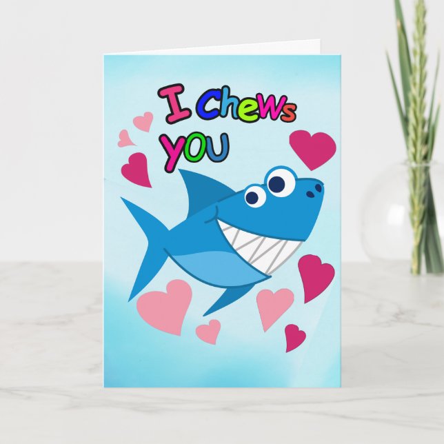 Cartes Pour Fêtes Annuelles JE VOUS CONSULTE | Jolie Saint-Valentin de requin  (Devant)
