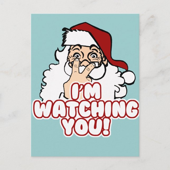 Cartes Pour Fêtes Annuelles Je vous regarde, père Noël drôle (Devant)