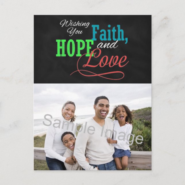 Cartes Pour Fêtes Annuelles Je vous souhaite foi, espoir et amour (Devant)