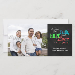 Cartes Pour Fêtes Annuelles Je vous souhaite foi, espoir et amour