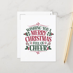 Cartes Pour Fêtes Annuelles Je vous souhaite Joyeux Noël mot art