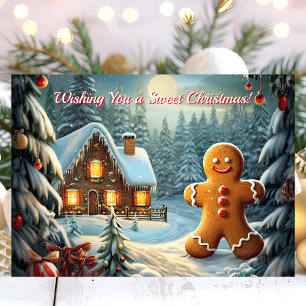 Cartes Pour Fêtes Annuelles Je vous souhaite un pain d'épices de Noël sucré