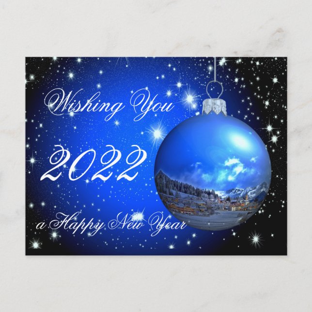 Cartes Pour Fêtes Annuelles Je vous souhaite une bonne année 2022 (Devant)
