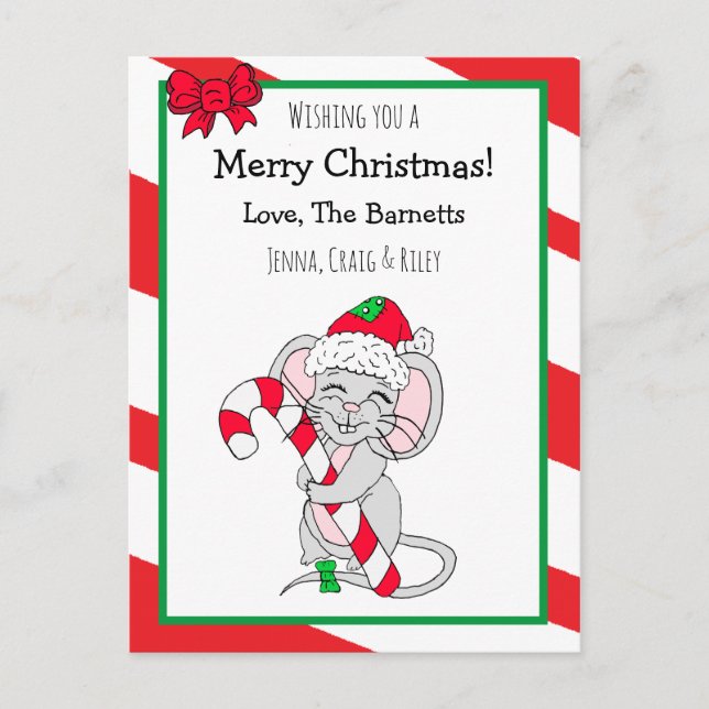 Cartes Pour Fêtes Annuelles Je vous souhaite une jolie souris de Noël (Devant)