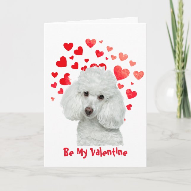 Cartes Pour Fêtes Annuelles Je Woof Love You Poodle Dog Valentin (Devant)