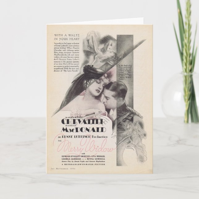 Cartes Pour Fêtes Annuelles Jeanette MacDonald Merry Widow publicité 1934 (Devant)