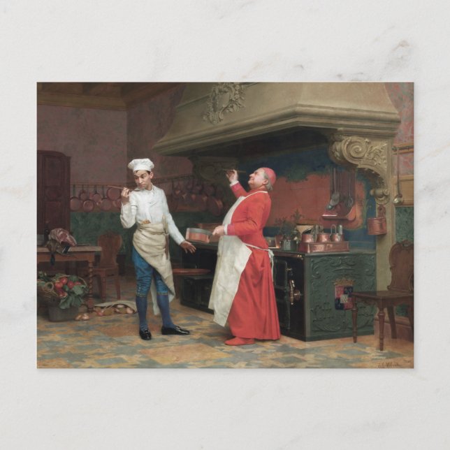 Cartes Pour Fêtes Annuelles Jehan Georges Vibert - La merveilleuse Sauce (Devant)