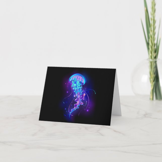 Cartes Pour Fêtes Annuelles Jellyfish éclatante couleur (Devant)