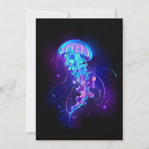 Cartes Pour Fêtes Annuelles Jellyfish éclatante couleur