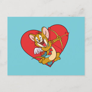 Cartes Pour Fêtes Annuelles Jerry Mouse habillée en Valentine Cupide