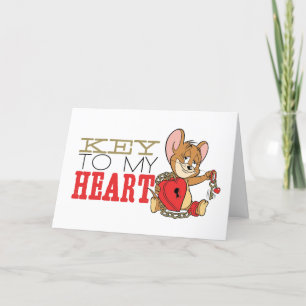 Cartes Pour Fêtes Annuelles Jerry Mouse "Key To My Heart" Valentine
