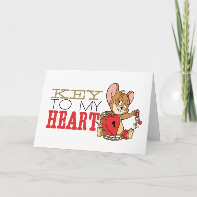 Cartes Pour Fêtes Annuelles Jerry Mouse "Key To My Heart" Valentine (Devant)