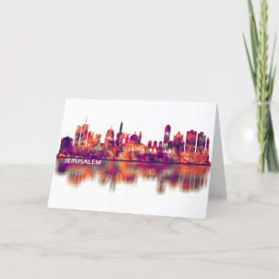 Cartes Pour Fêtes Annuelles Jérusalem Israel Skyline