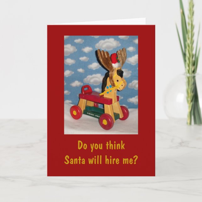 Cartes Pour Fêtes Annuelles J'espère que Père Noël embauche ! (Devant)