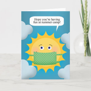 Cartes Pour Fêtes Annuelles J'espère que vous vous amusez Camp d'été Sun Face 