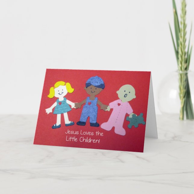 Cartes Pour Fêtes Annuelles Jésus aime les Petits Enfants ! (Devant)
