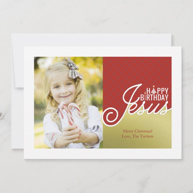 Cartes Pour Fêtes Annuelles Jésus Anniversaire Photo de Noël Religieux (Devant)