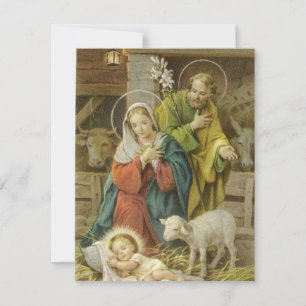 Cartes Pour Fêtes Annuelles Jésus bébé de Noël vintage