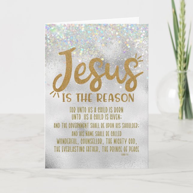 Cartes Pour Fêtes Annuelles Jésus, Bible Verse Joyeux Noël (Devant)