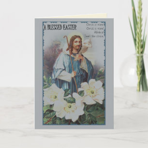 Cartes Pour Fêtes Annuelles Jésus Bon Pasteur  Vœux de Pâques