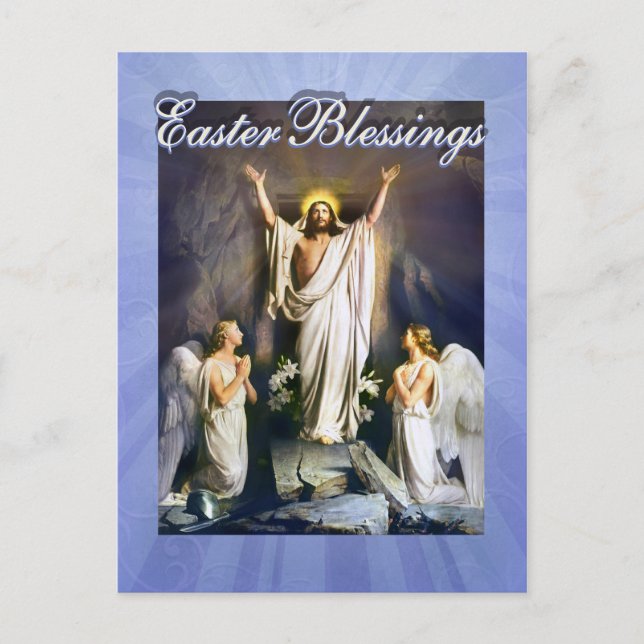Cartes Pour Fêtes Annuelles Jésus Christ est ressuscité, Résurrection de Pâque (Devant)
