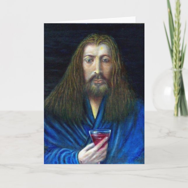 CARTES POUR FÊTES ANNUELLES JÉSUS CHRIST, LA CHALICE D'EMMAUS (Devant)