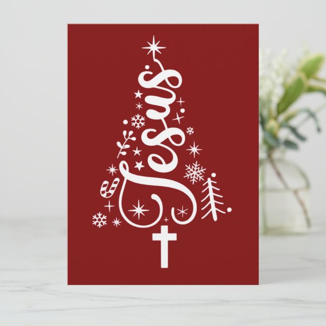 Cartes Pour Fêtes Annuelles Jesus Christian Christmas Bible Verse Faith  (Debout devant)