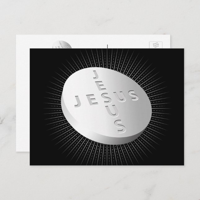 Cartes Pour Fêtes Annuelles Jesus Cures guérit la pilule - Foi chrétienne Prie (Devant / Derrière)