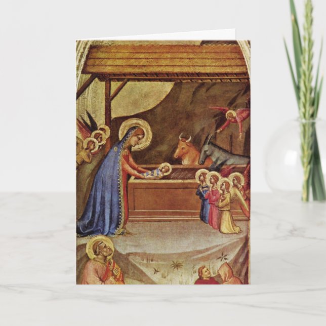 Cartes Pour Fêtes Annuelles Jésus dans la mangeoire - Bernardo Daddi (Devant)