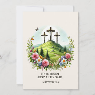 Cartes Pour Fêtes Annuelles Jésus en croix Il est ressuscité Pâques