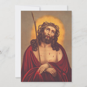 Cartes Pour Fêtes Annuelles Jésus est couronné d'une couronne d'épines