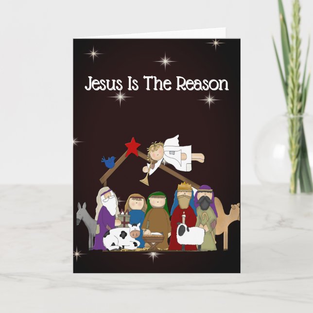 Cartes Pour Fêtes Annuelles Jésus est la raison de la crèche (Devant)