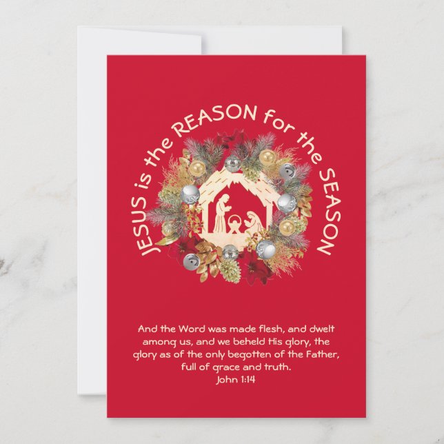 Cartes Pour Fêtes Annuelles JÉSUS EST LA RAISON DE Noël (Devant)
