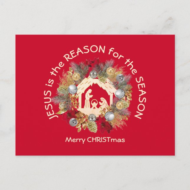Cartes Pour Fêtes Annuelles JÉSUS EST LA RAISON DE Noël (Devant)