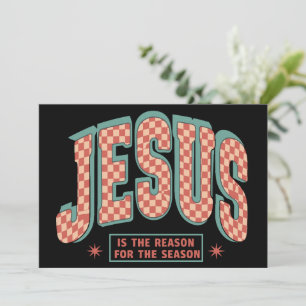 Cartes Pour Fêtes Annuelles Jésus est la raison de Noël chrétien rétro 