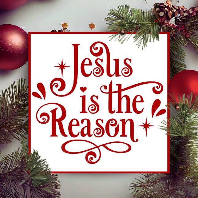 Cartes Pour Fêtes Annuelles Jésus Est La Raison De Noël Personnalisé (Jesus Is The Reason Custom Christmas Holiday Card)